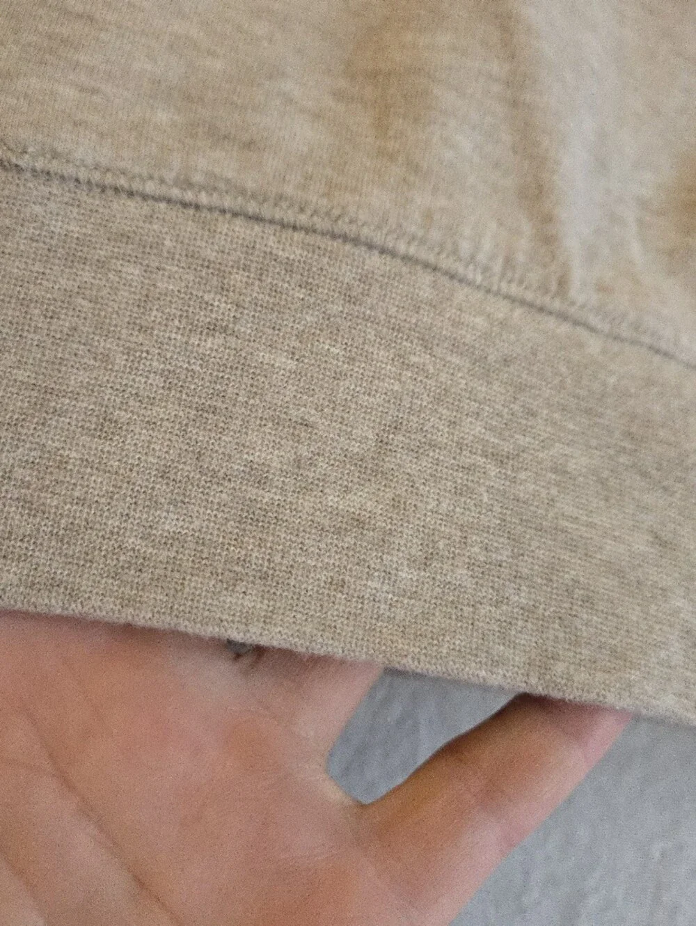 Ralph Lauren Luxury Jersey Quarter-Zip Pullover Dune Oatmeal Heather EB3